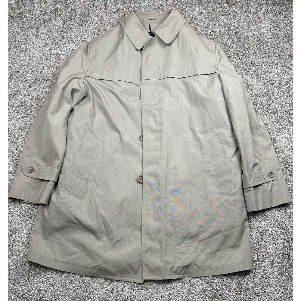 Vintage Khaki London Fog Men's Trench coat Double Breasted 44 R USA Matrix